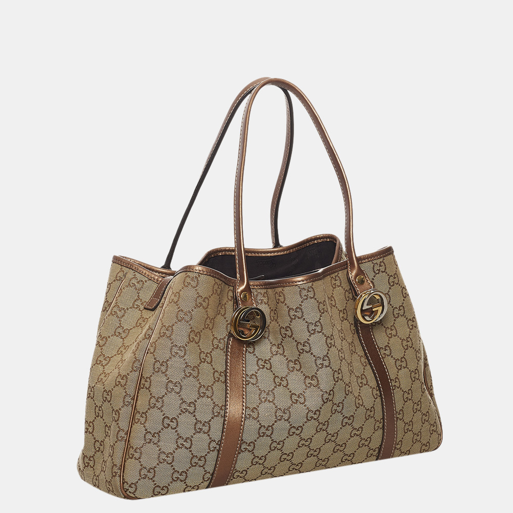 

Gucci Brown GG Canvas Twins Tote Bag