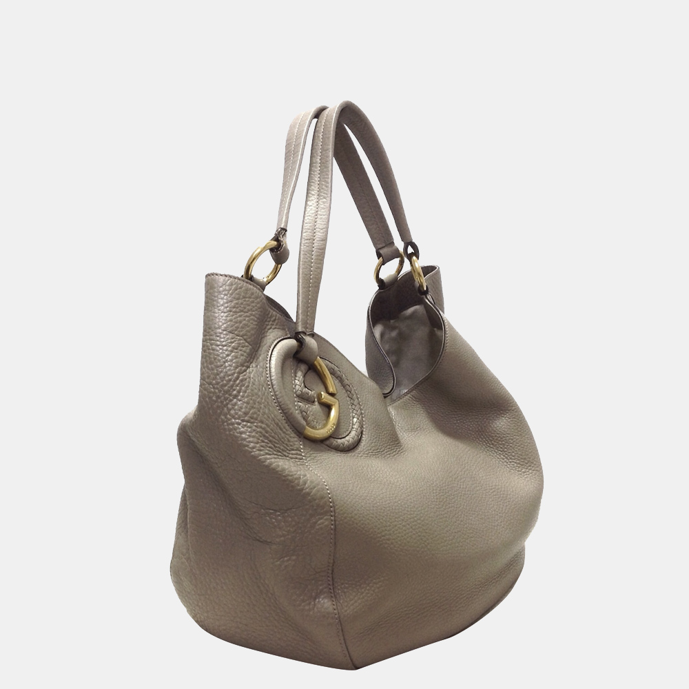 

Gucci Grey Twill Leather Shoulder Bag