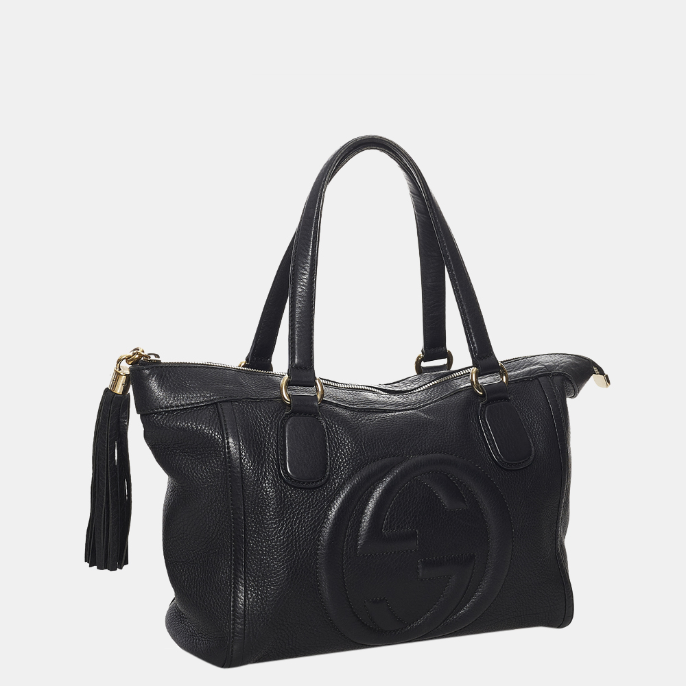 

Gucci Black Soho Working Leather Tote Bag