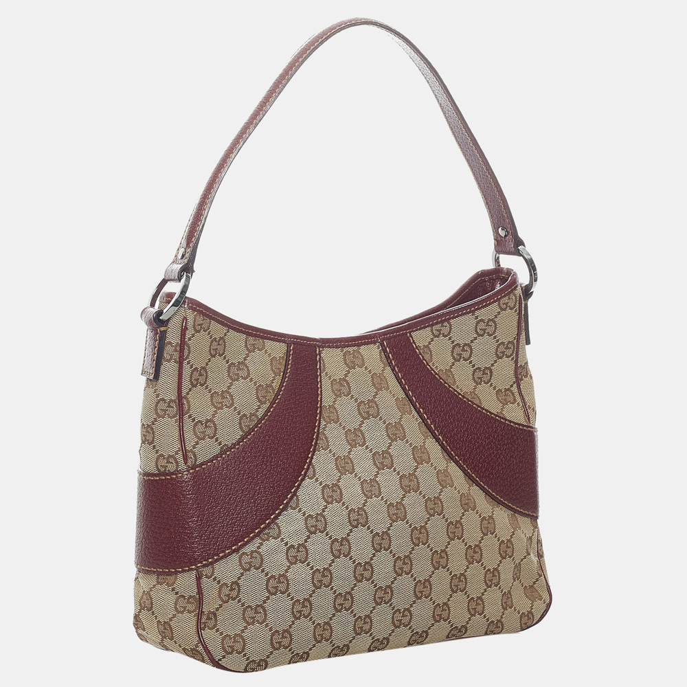 

Gucci Brown/Beige/Red GG Canvas Shoulder Bag