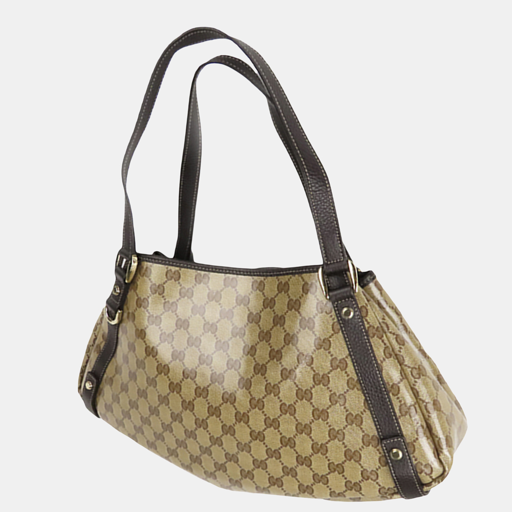 

Gucci Beige/Brown GG Crystal Pelham Tote Bag