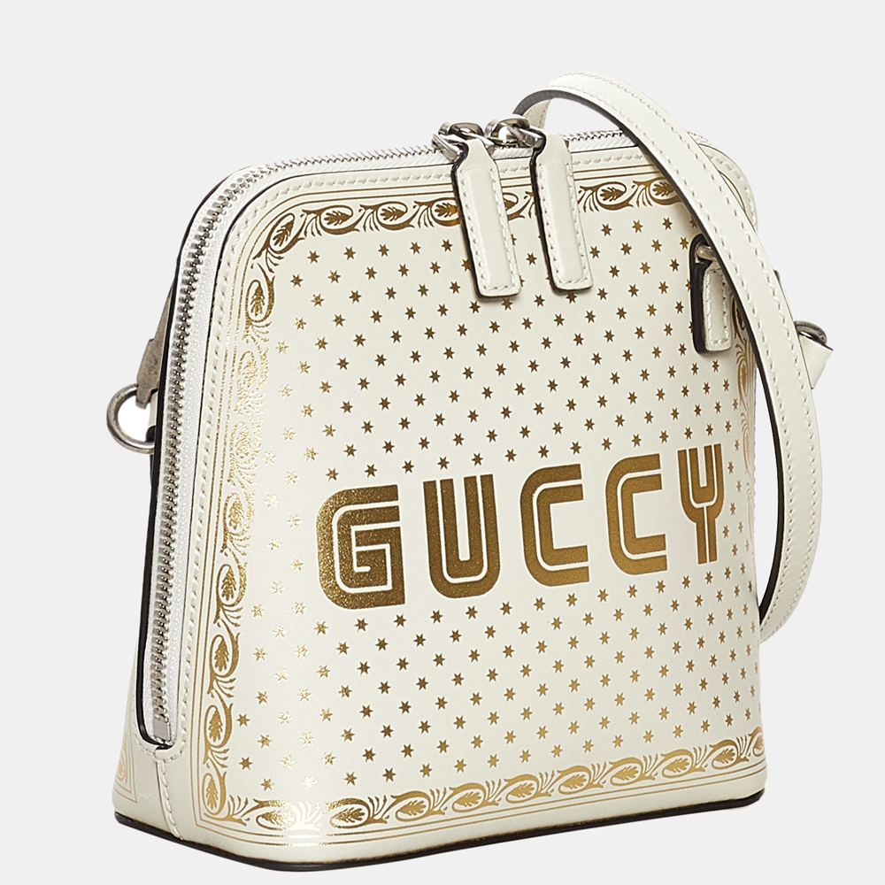 

Gucci White/Gold Mini Guccy Sega Crossbody Bag