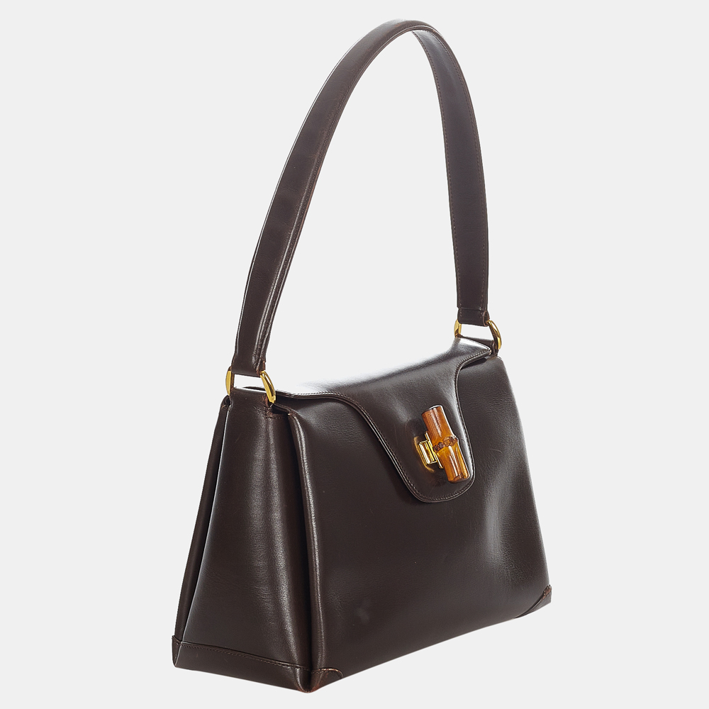 

Gucci Brown Bamboo Leather Handbag