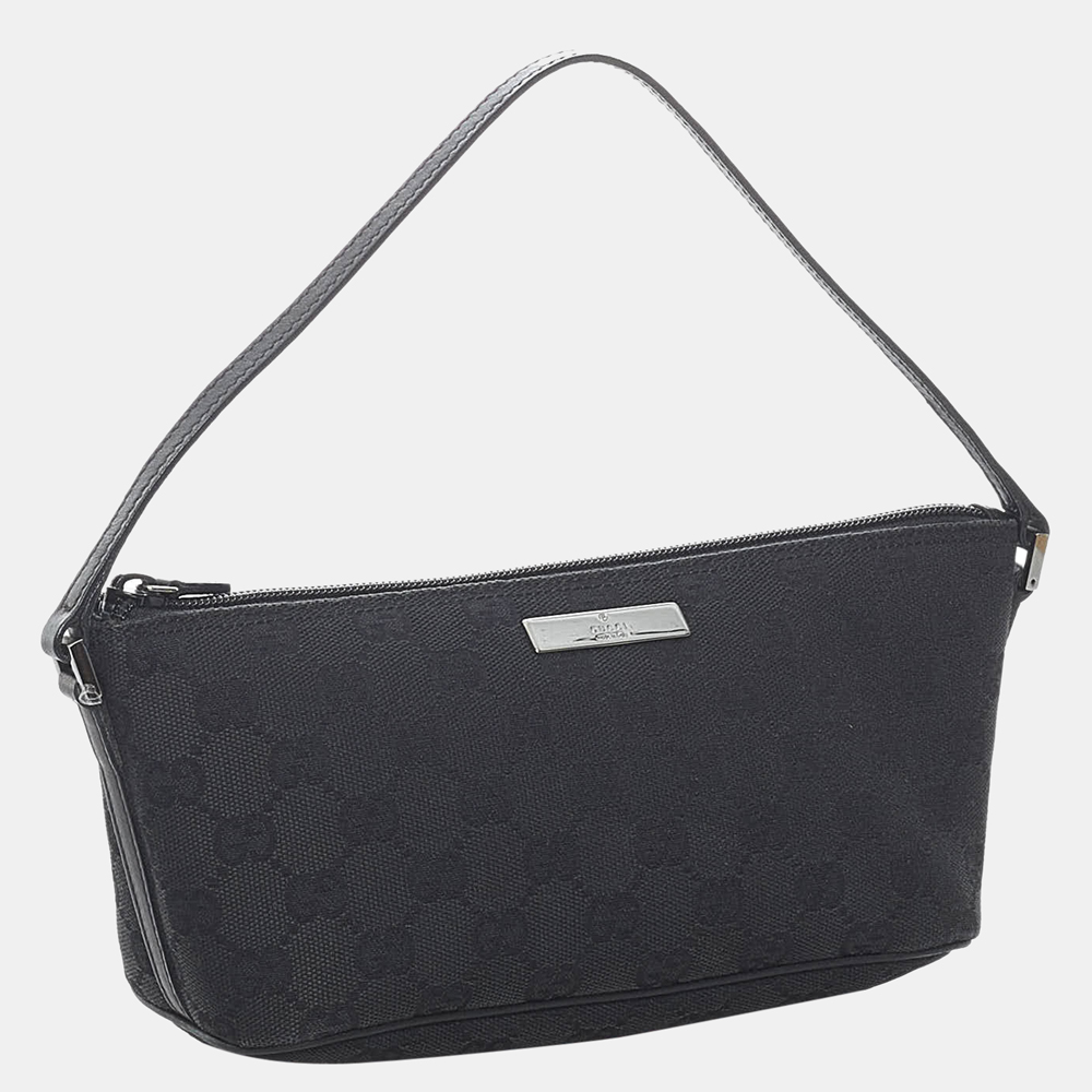 

Gucci Black GG Canvas Boat Baguette