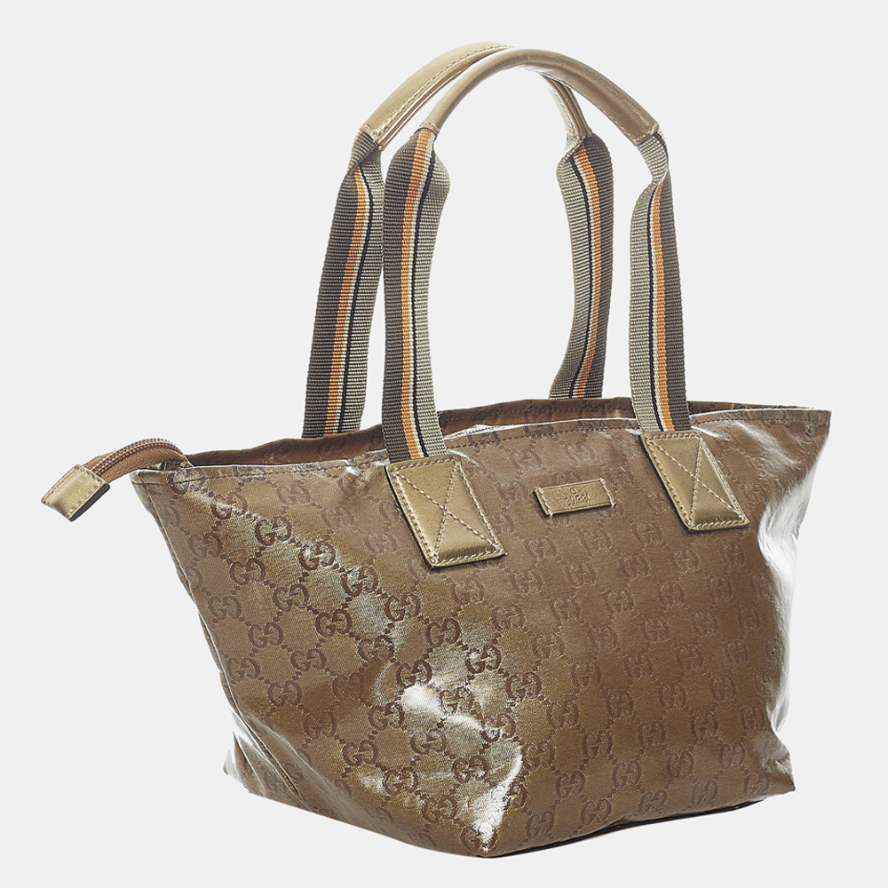 

Gucci Brown GG Crystal Web Handbag