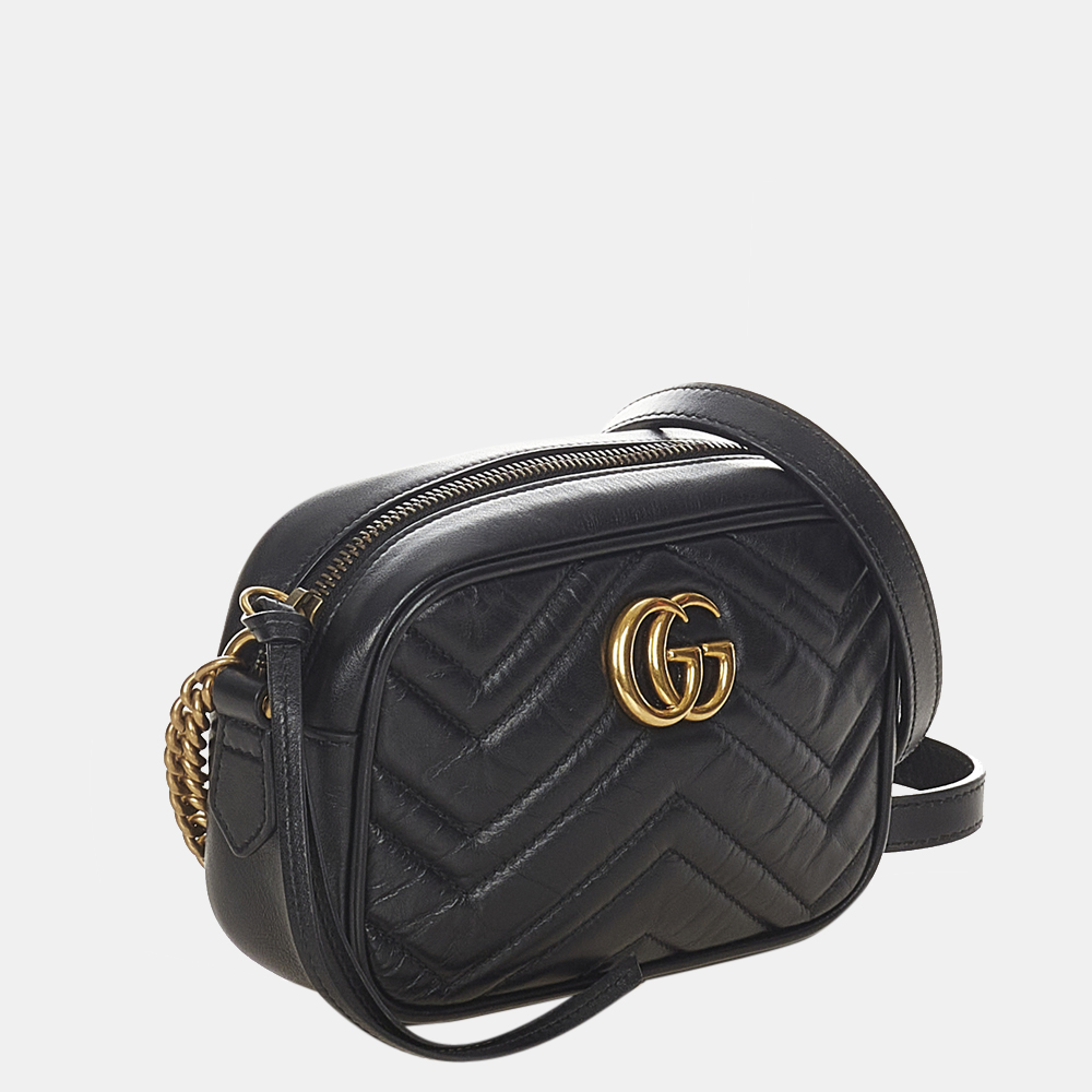 

Gucci Black GG Marmont Leather Crossbody Bag