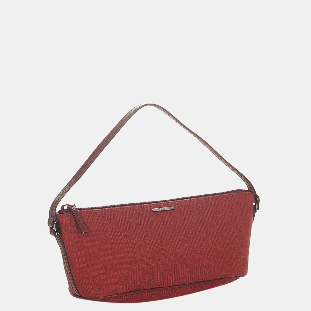 

Gucci Red GG Canvas Boat Baguette