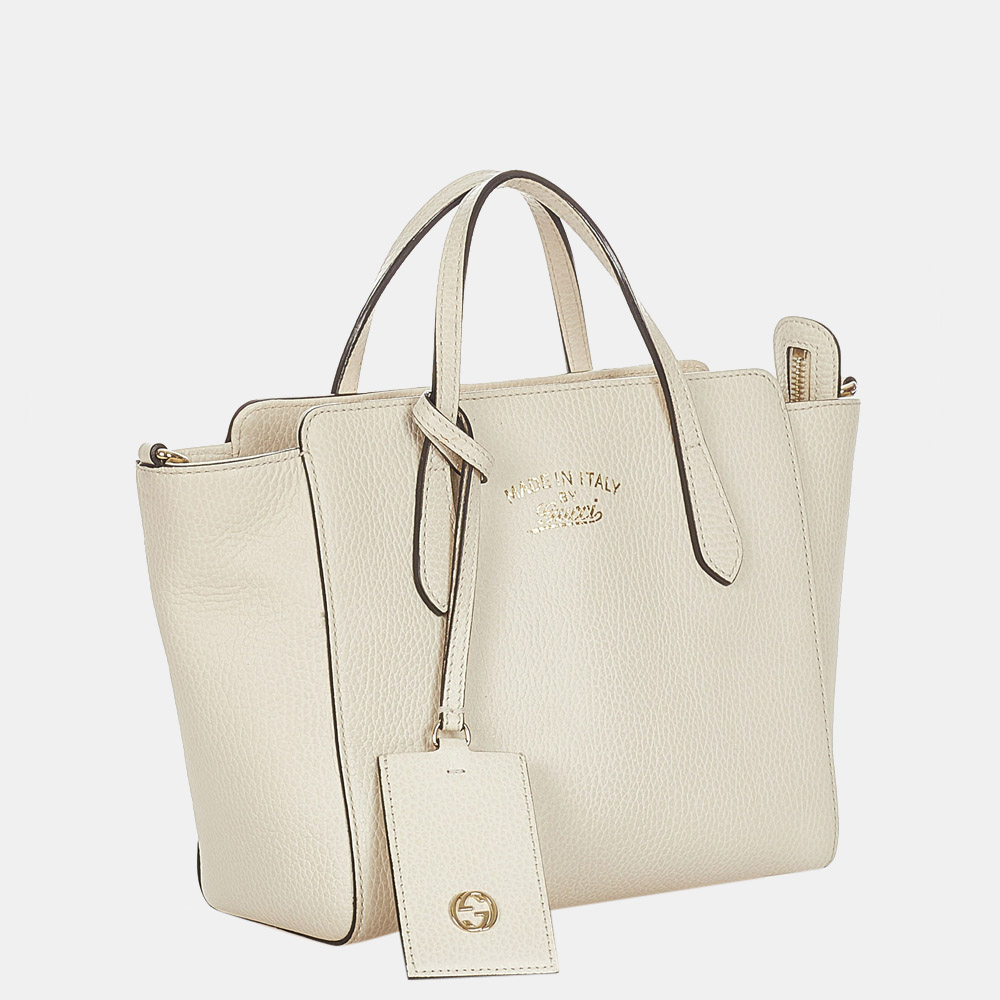 

Gucci White Mini Swing Leather Satchel