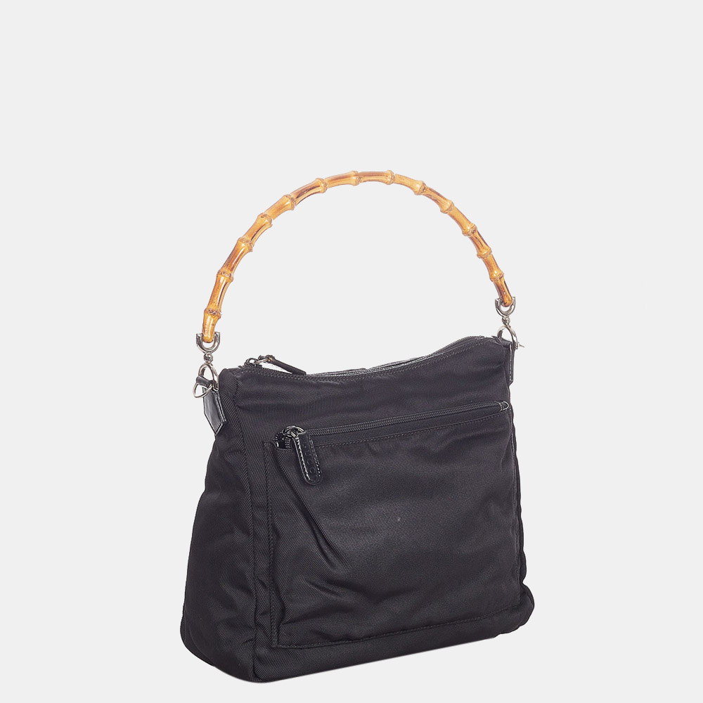 

Gucci Black Bamboo Nylon Handbag