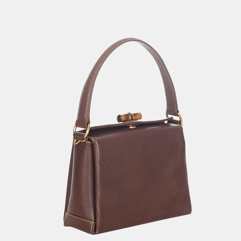 

Gucci Brown Bamboo Leather Handbag
