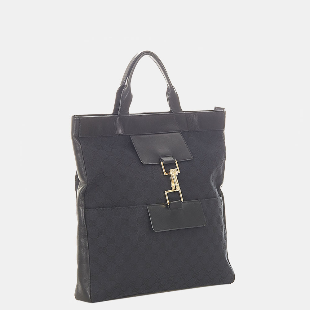 

Gucci Black GG Canvas Tote Bag