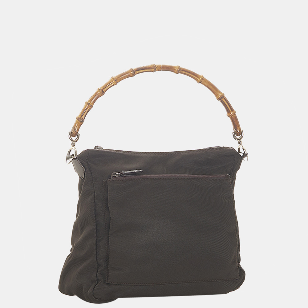

Gucci Brown Bamboo Canvas Satchel