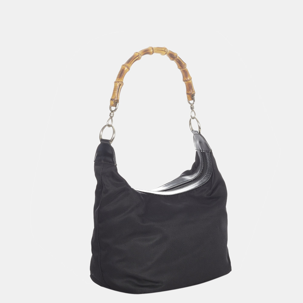 

Gucci Black Bamboo Nylon Handbag