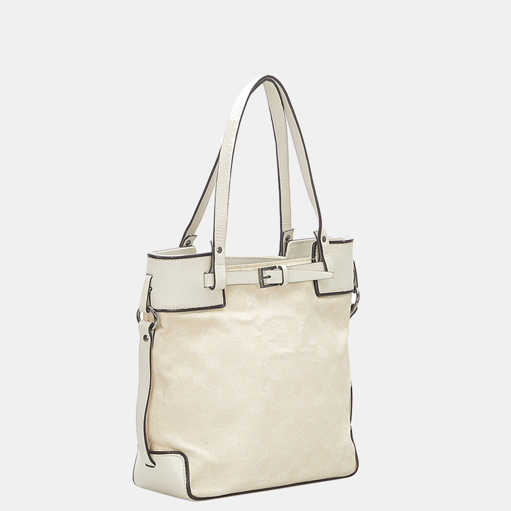 

Gucci White GG Canvas Tote Bag