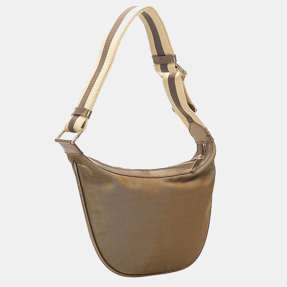 

Gucci Brown Web Canvas Shoulder Bag