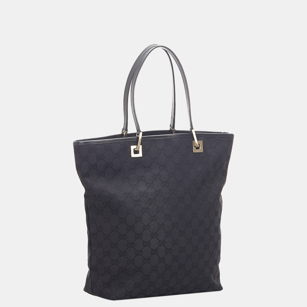 

Gucci Black GG Canvas Tote Bag