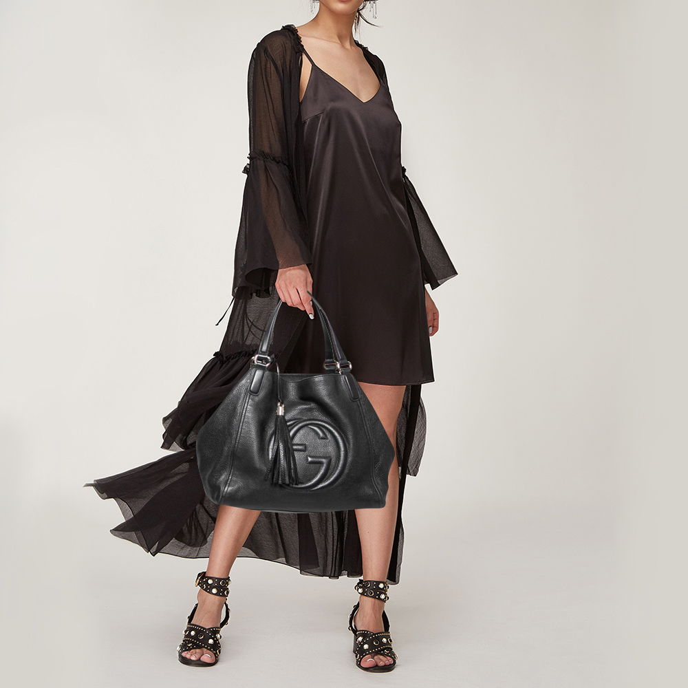 

Gucci Black Leather Medium Soho Tote