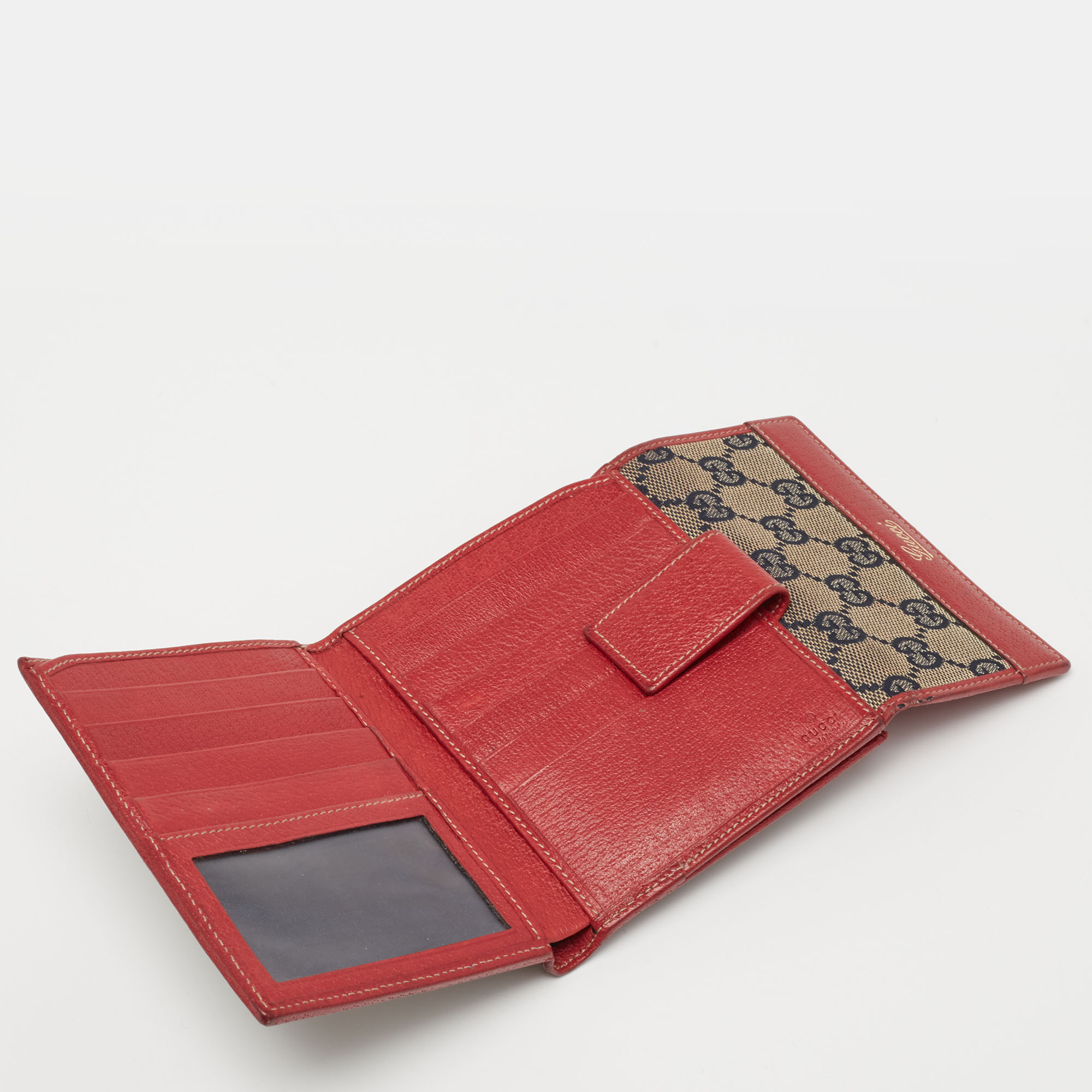 

Gucci Beige/Red GG Canvas and Leather French Wallet