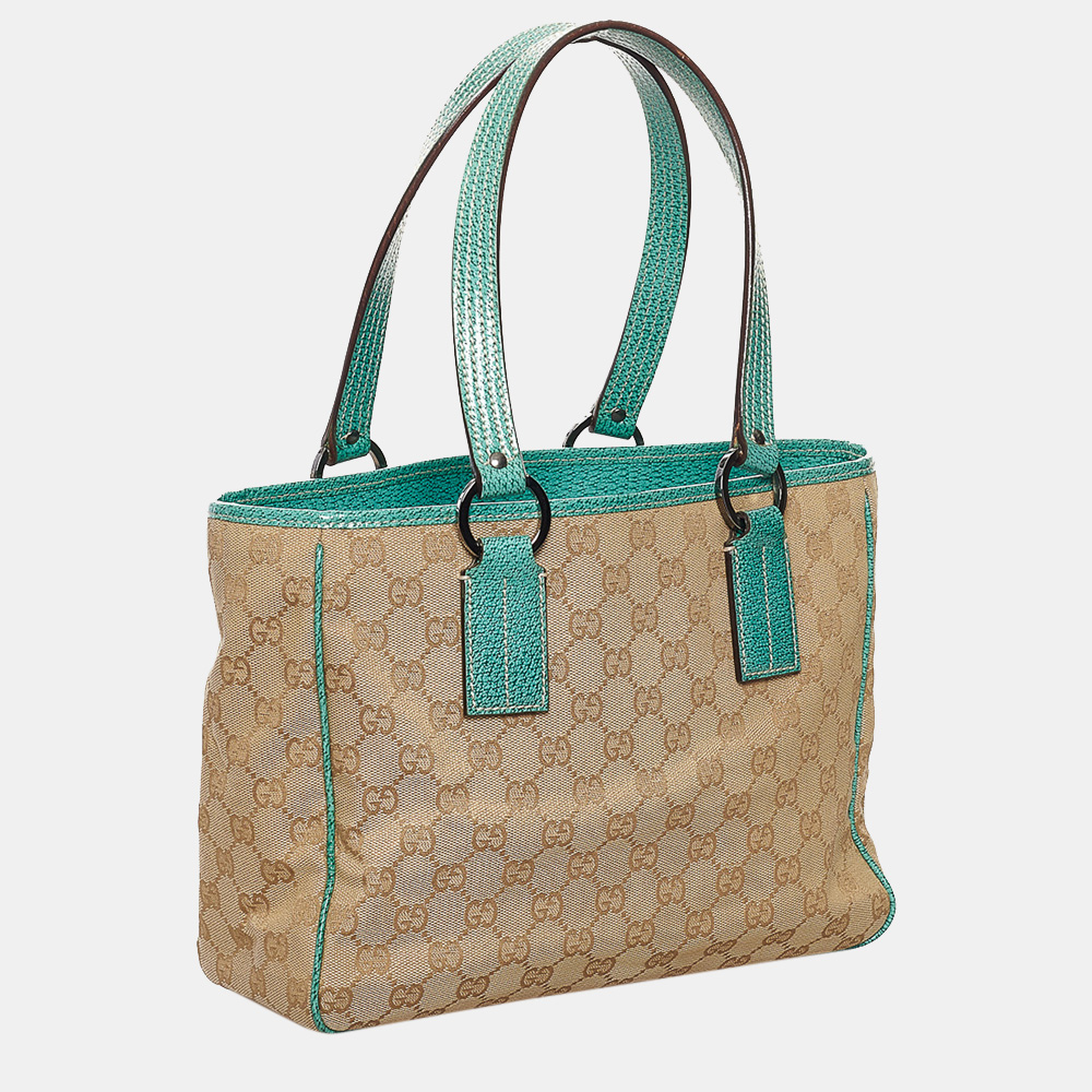 

Gucci Brown/Beige/Green GG Canvas Tote Bag