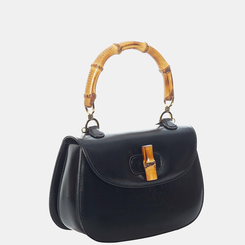 

Gucci Black Bamboo Night Leather Satchel