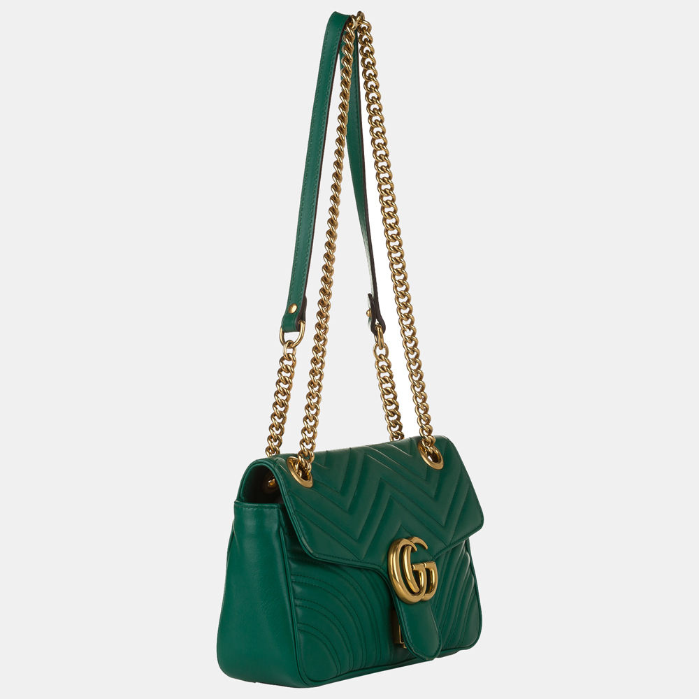 

Gucci Green GG Marmont Leather Crossbody Bag