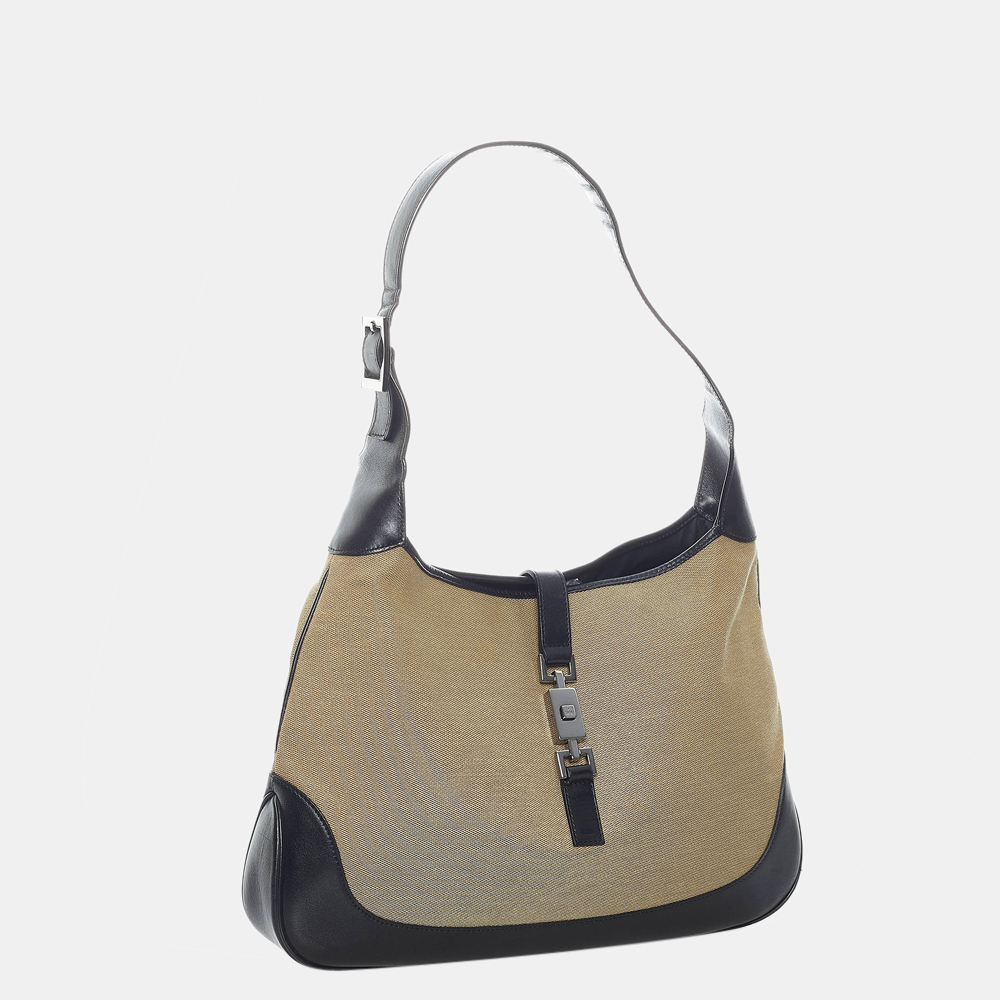 

Gucci Beige/Black Jackie Canvas Shoulder Bag