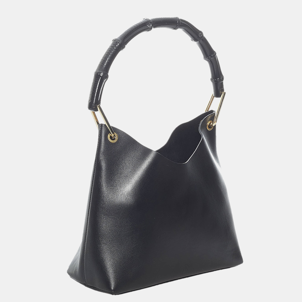 

Gucci Black Bamboo Leather Handbag