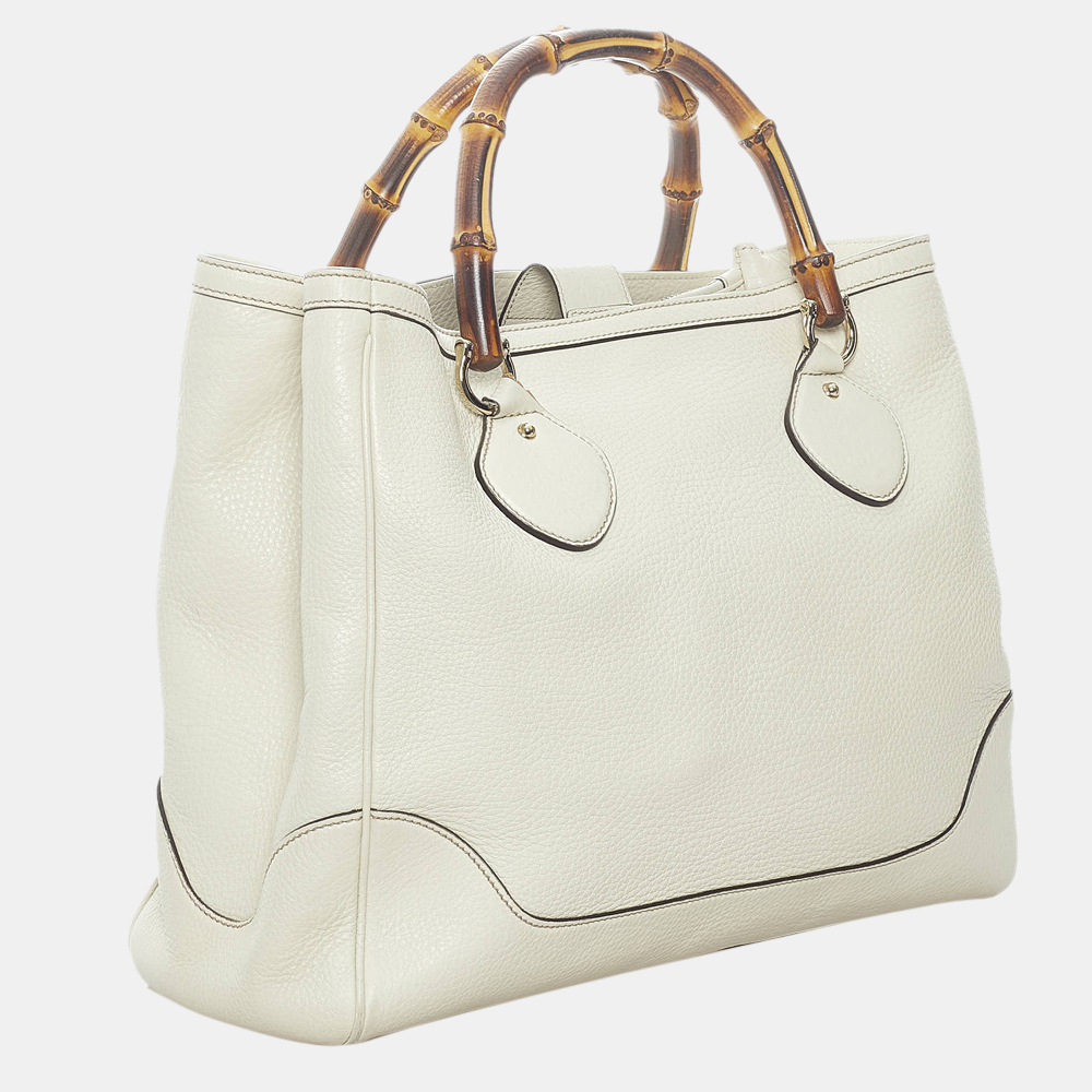 

Gucci Brown/White Bamboo Diana Leather Handbag