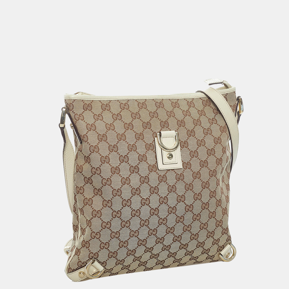 

Gucci Beige/Brown/White GG Canvas Abbey D-Ring Crossbody Bag