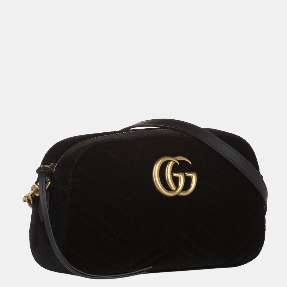 

Gucci Black GG Marmont Velvet Crossbody Bag
