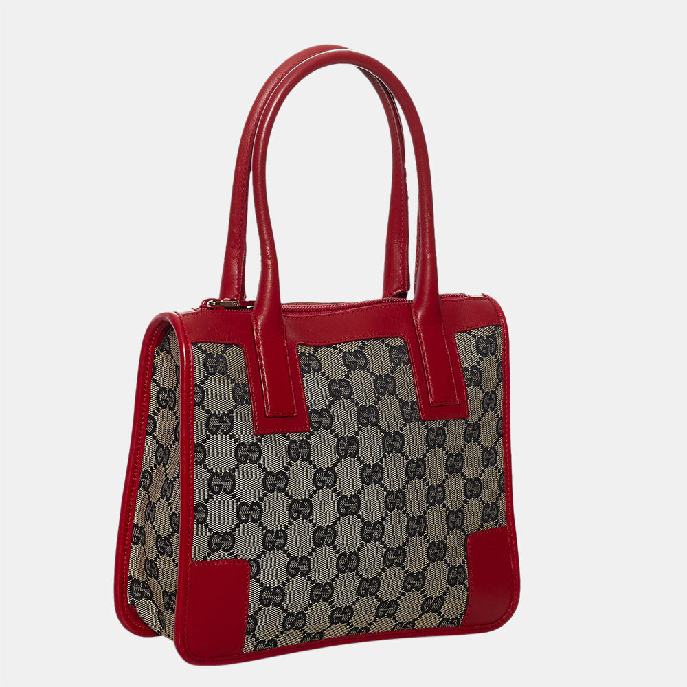

Gucci Gray/Red GG Canvas Handbag, Grey