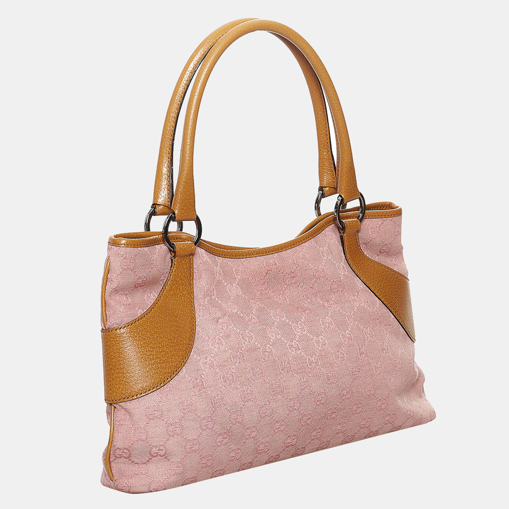 

Gucci Pink/Brown GG Canvas Tote Bag
