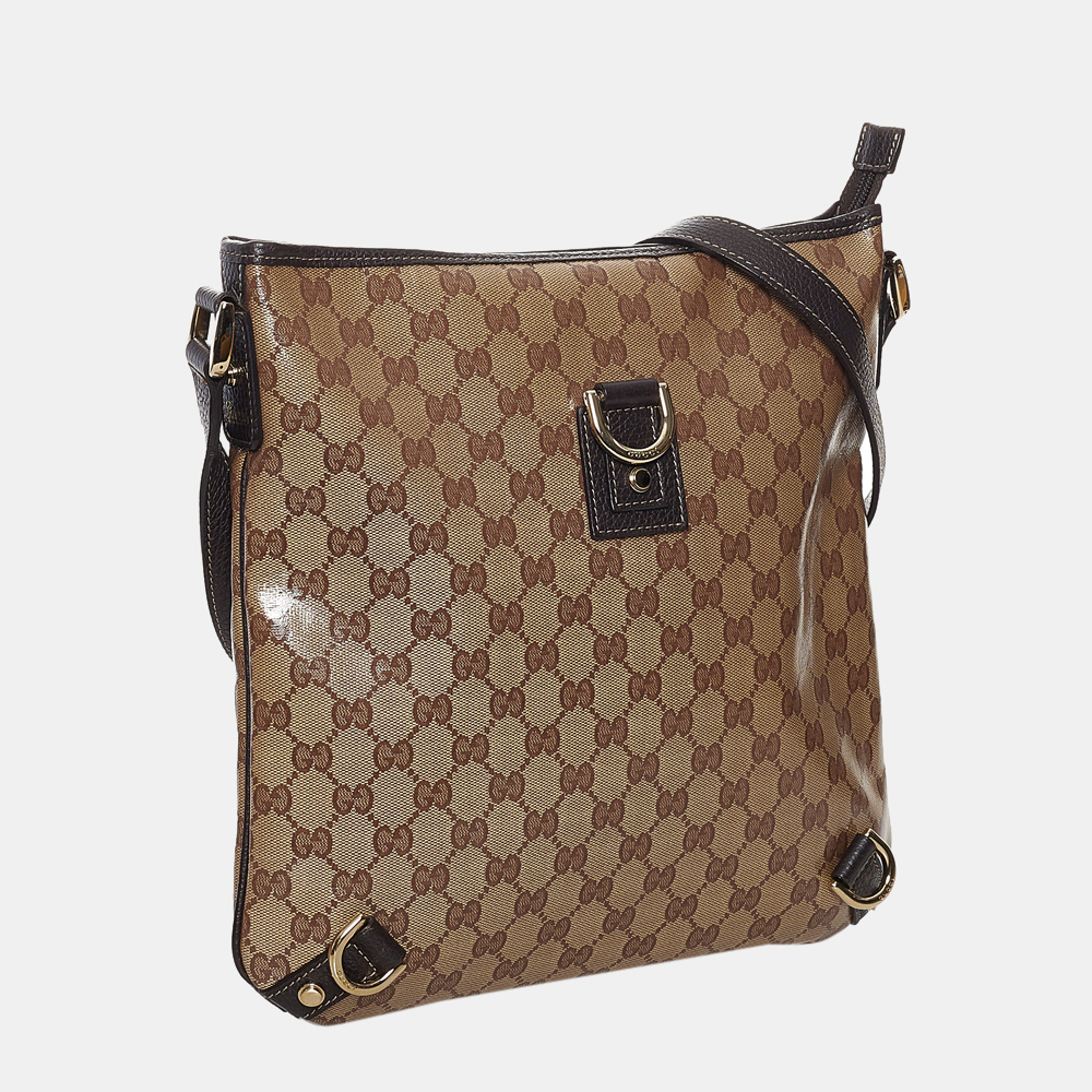 

Gucci Beige/Brown GG Crystal Abbey Crossbody Bag