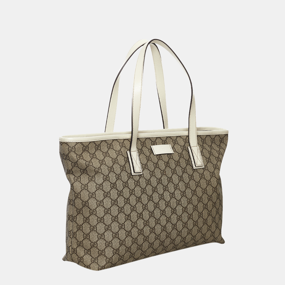 

Gucci Beige/Brown/White GG Supreme Tote Bag