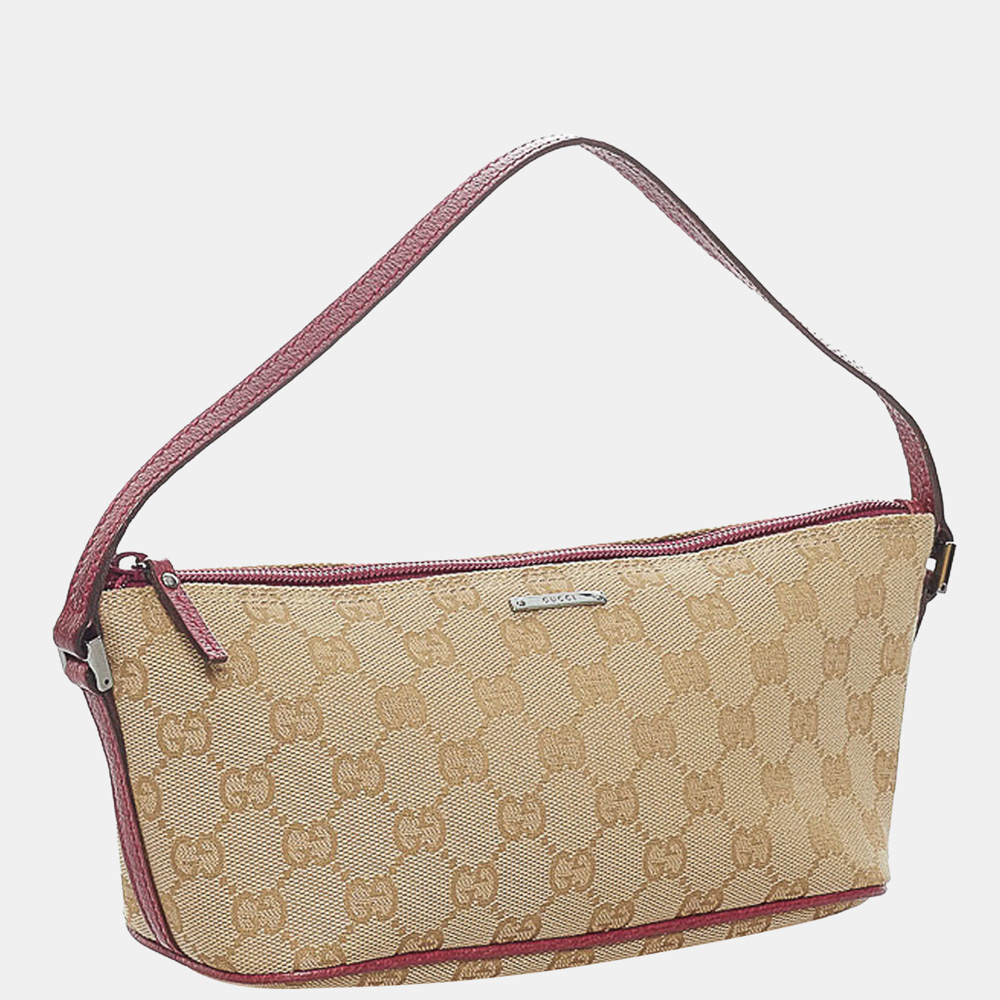 

Gucci Beige/Brown/Pink GG Canvas Boat Baguette