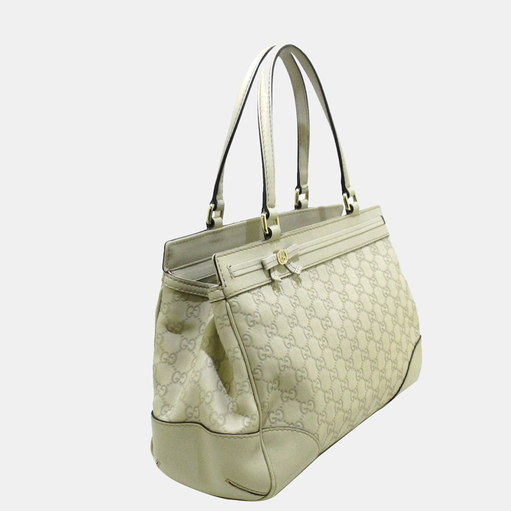 

Gucci White Guccissima Mayfair Tote Bag