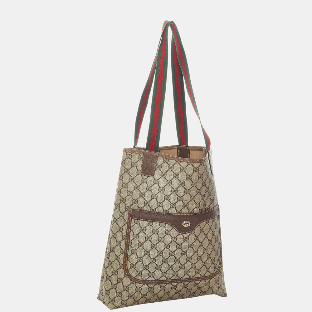 

Gucci Beige/Brown/Multi Color GG Supreme Web Tote Bag