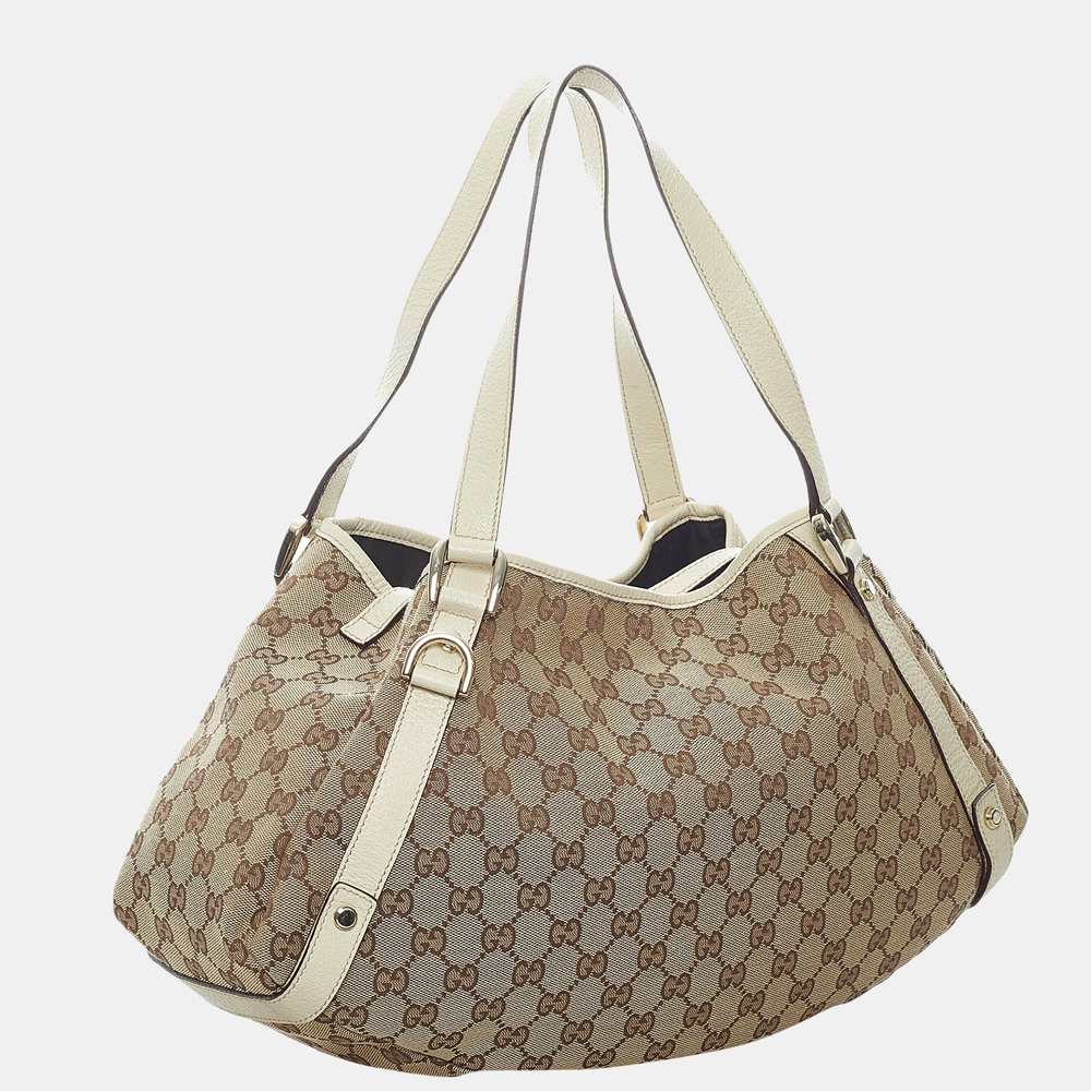 

Gucci Beige/Brown/White GG Canvas Pelham Shoulder Bag