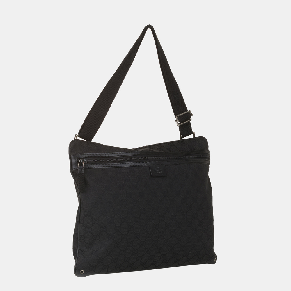 

Gucci Black GG Canvas Messenger Bag