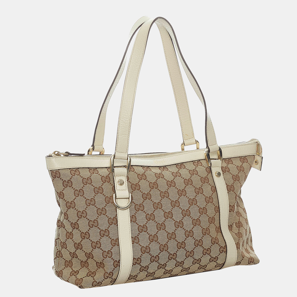 

Gucci Brown/Beige/White GG Canvas Abbey Shoulder Bag