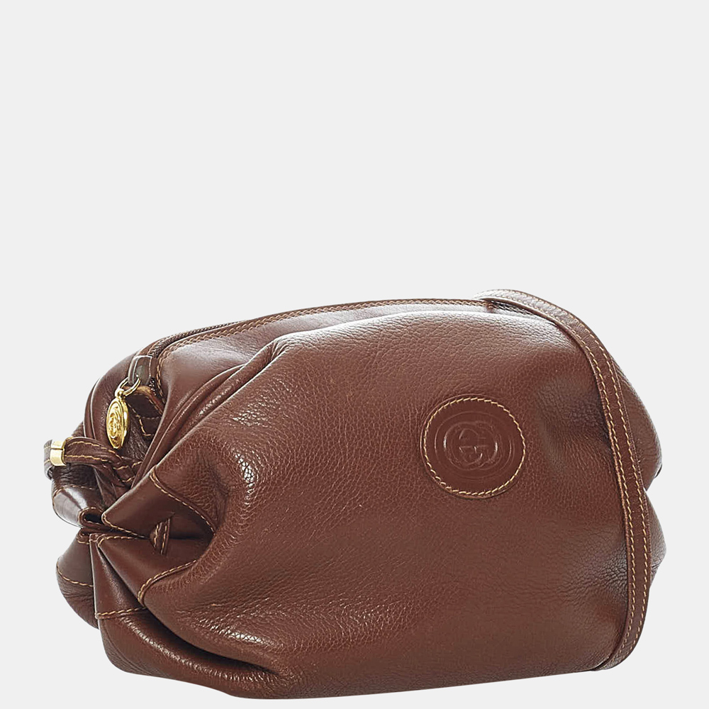 

Gucci Brown Leather Crossbody Bag