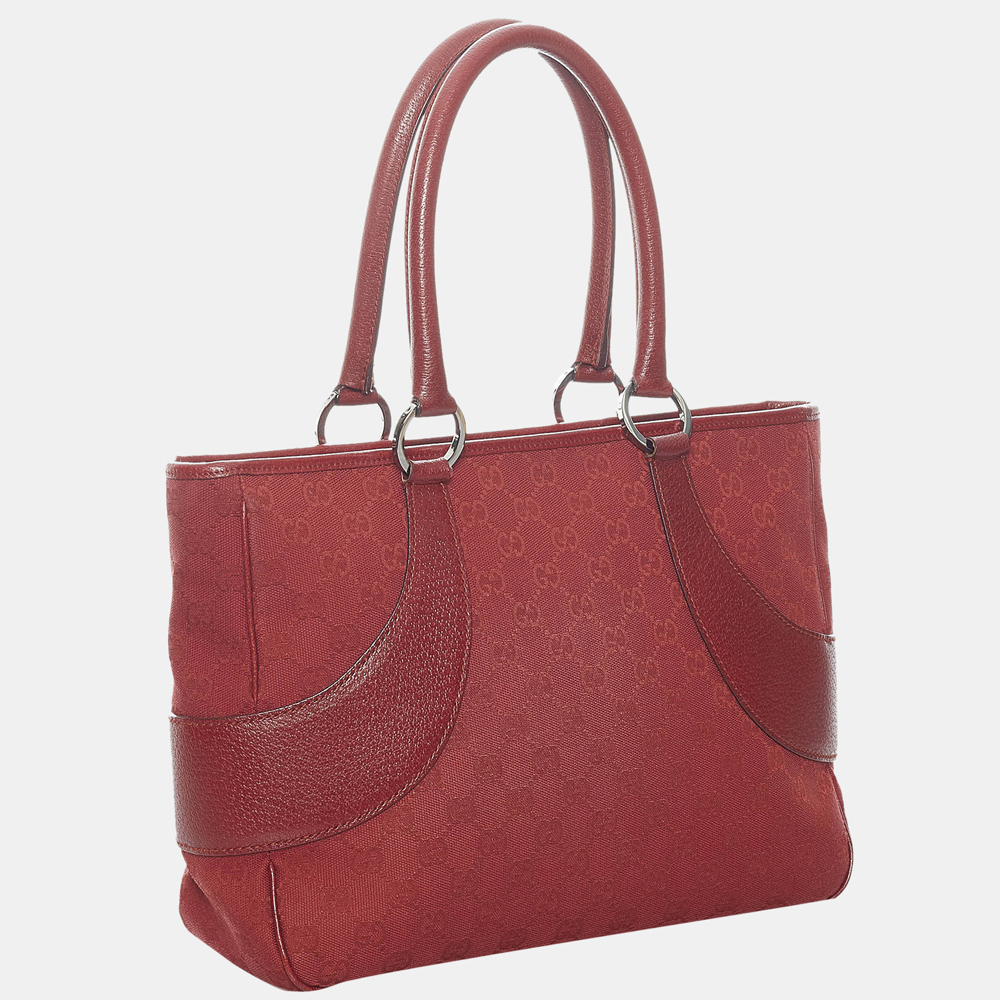 

Gucci Red GG Canvas Tote Bag