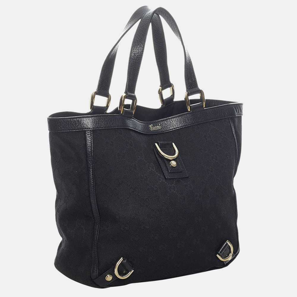 

Gucci Black GG Canvas Abbey D-Ring Tote Bag
