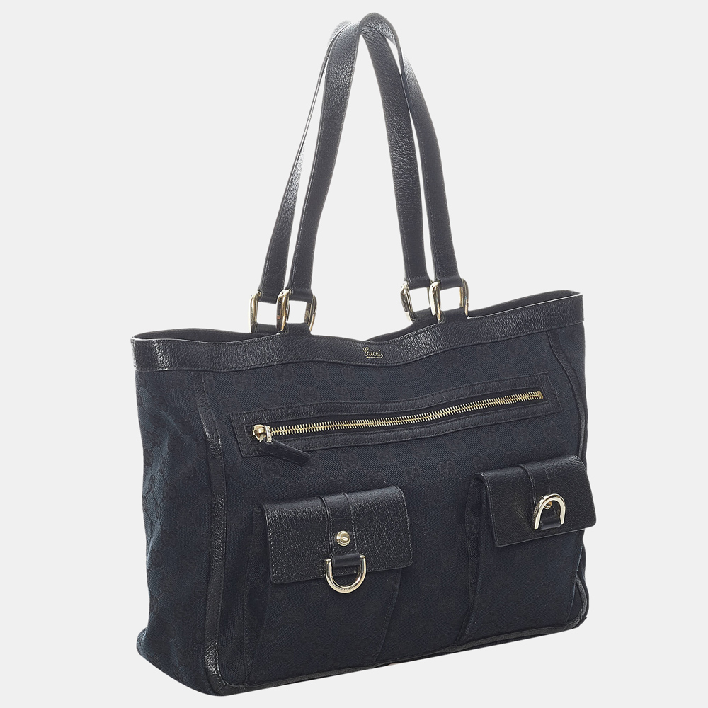

Gucci Black GG Canvas Abbey D Ring Tote Bag