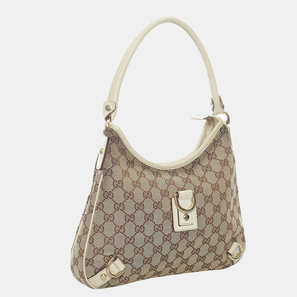 

Gucci Brown/Beige/White GG Canvas Abbey D-Ring Shoulder Bag