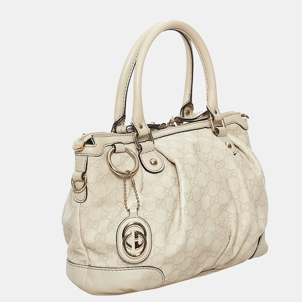 

Gucci White Guccissima Sukey Satchel