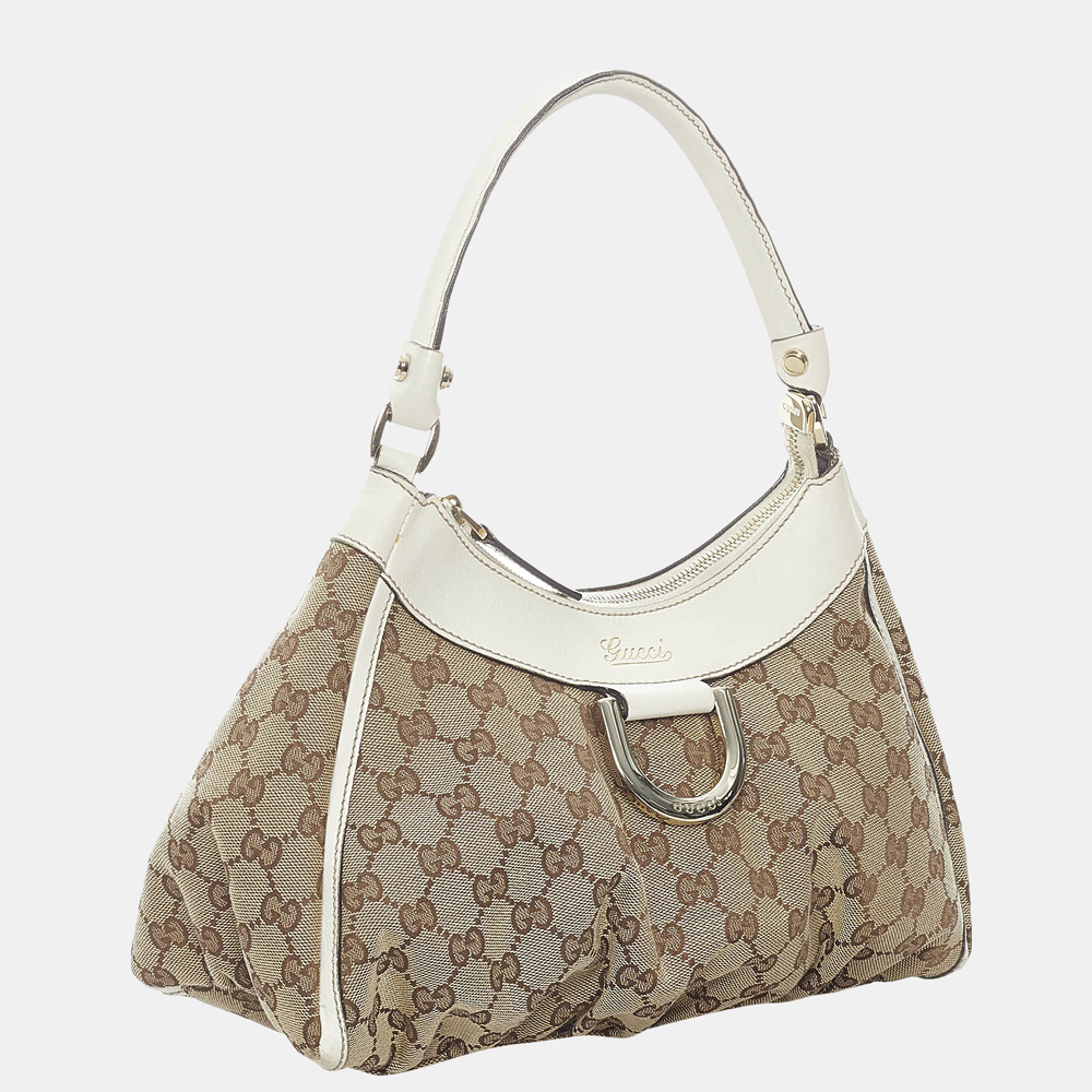 

Beige/Brown/White GG Canvas Abbey D-Ring Shoulder Bag