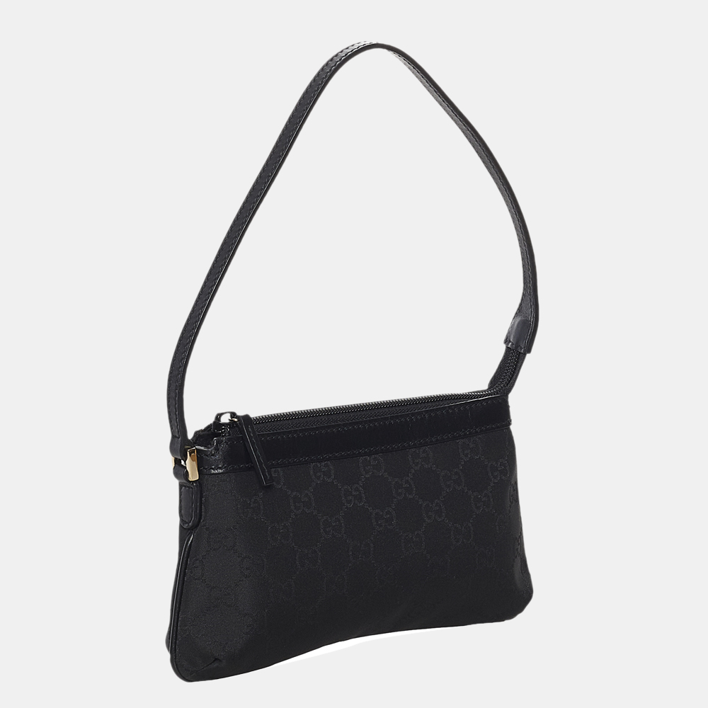 

Gucci Black GG Nylon Baguette