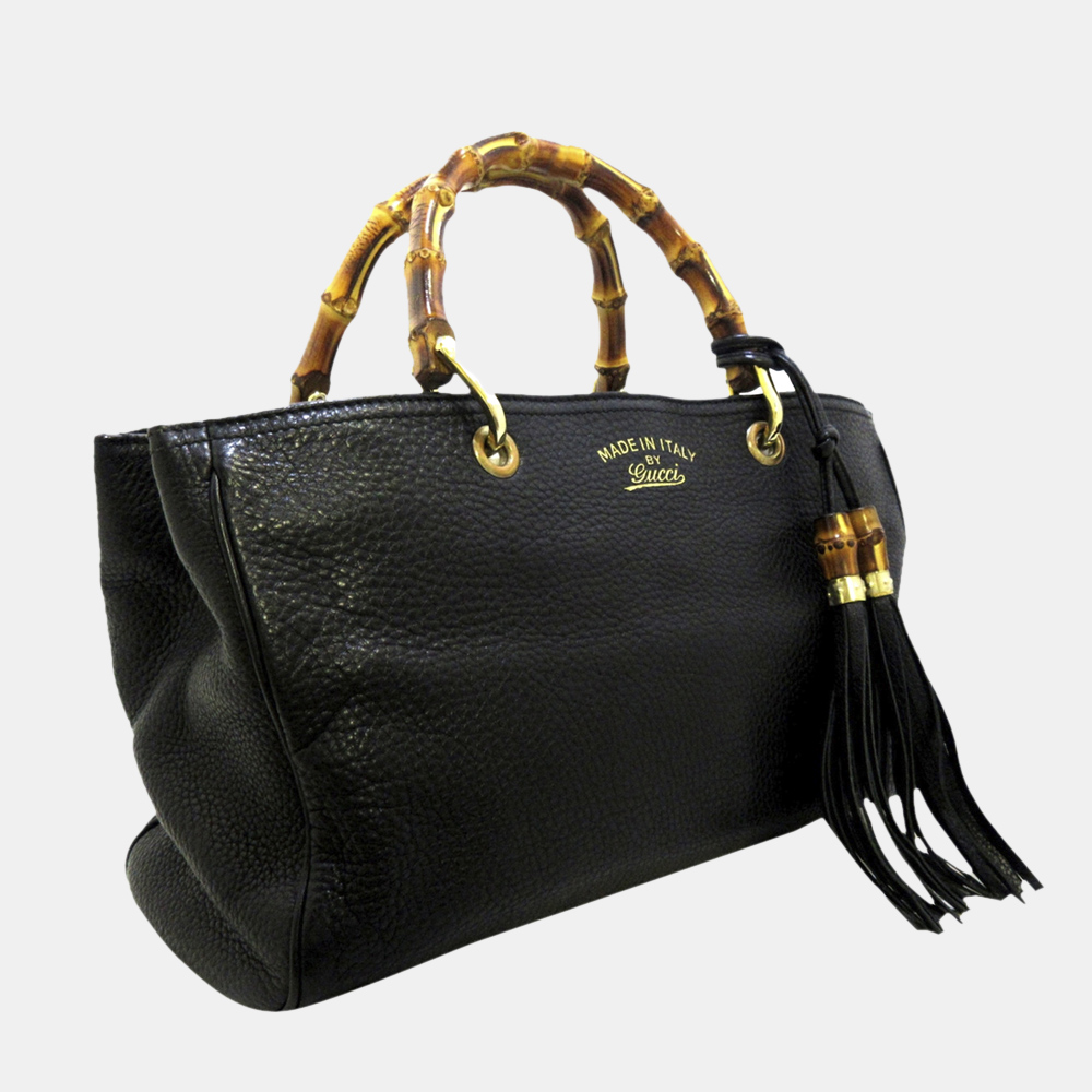 

Gucci Black/Brown Bamboo Shopper Leather Satchel