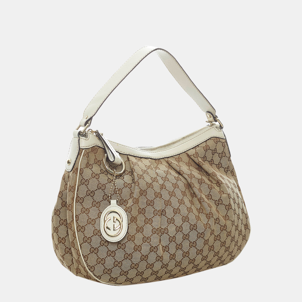 

Gucci Brown/Beige/White GG Canvas Sukey Shoulder Bag